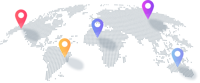 Map of global channel coverage available with Five Points IPTV USA 