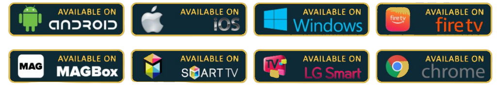 Devices supported by Five Points IPTV USA including Smart TV, Firestick, Android TV, and mobile phones
